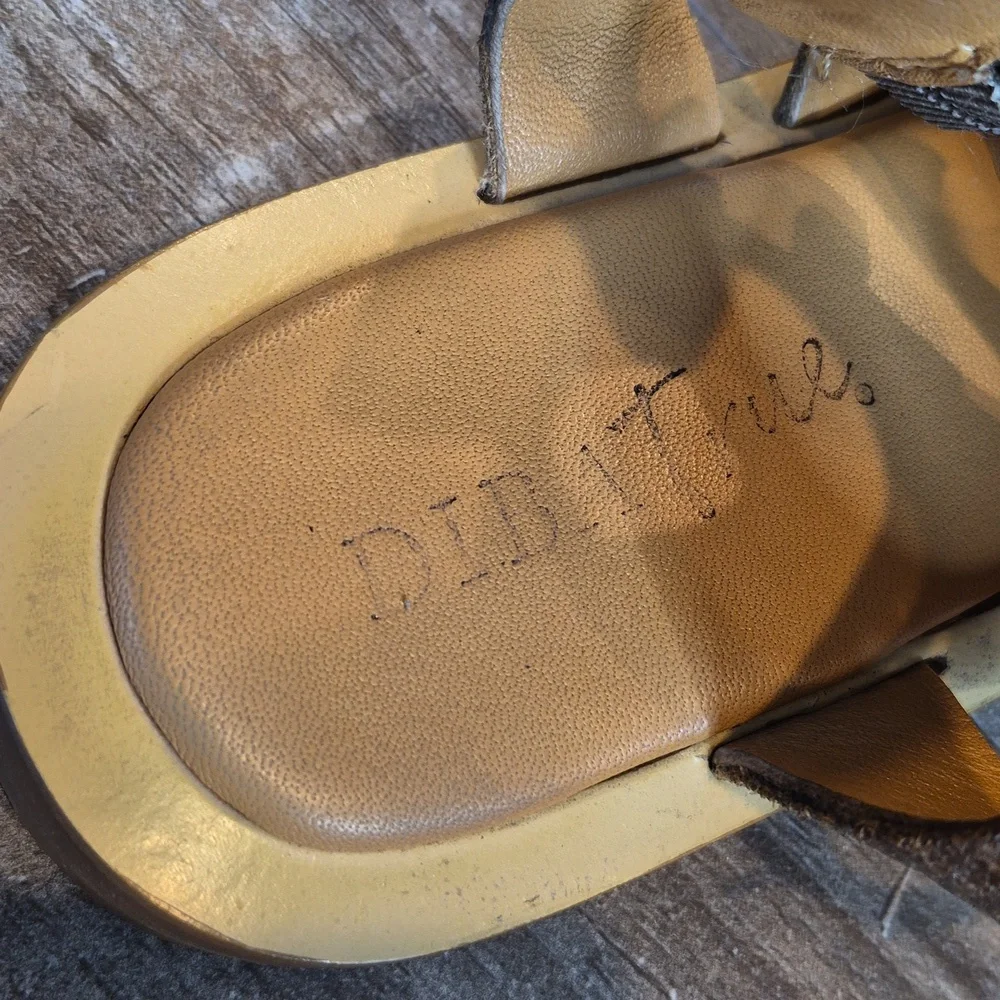 7/7.5 Diba True Genuine Leather Gladiator Sandals, Double Buckle Closure - Picture 6 of 13